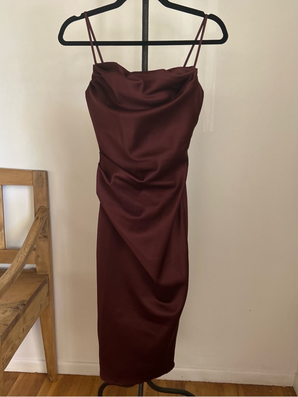 House of CB Anja Burgundy corset Midi Dress